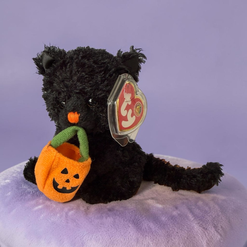 Jinxed Beanie Babies Beanie of the Month October 2007 - MWMT Halloween Black Cat
